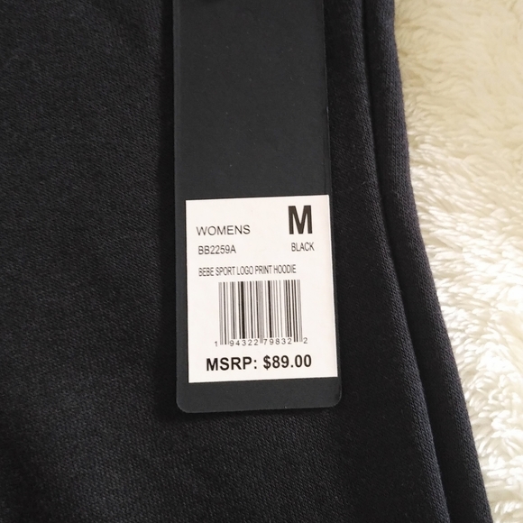 bebe Sport⛹️ Logo Print Hoodie with Thumb👍 Holes - Picture 12 of 12